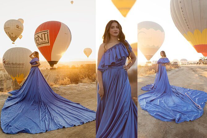 Cappadocia Photoshooting with Flying Dress - Following Balloons to Golden Hour and Love Valley