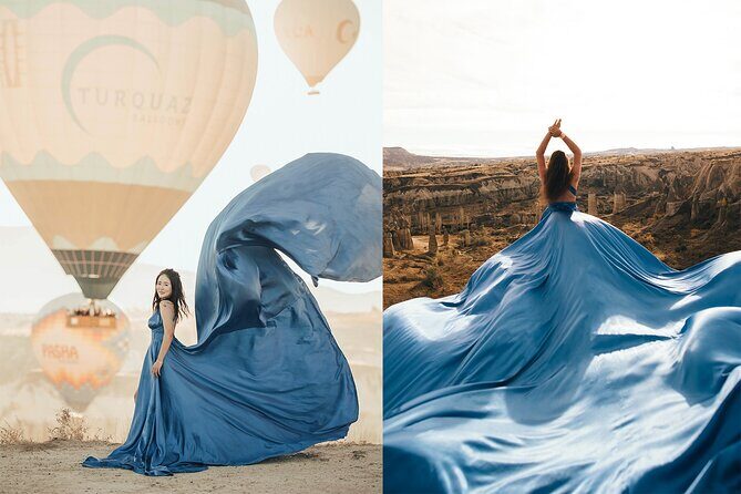 Cappadocia Photoshooting with Flying Dress - Choosing Your Flying Dress: Satin Included, Tulle Costs Extra