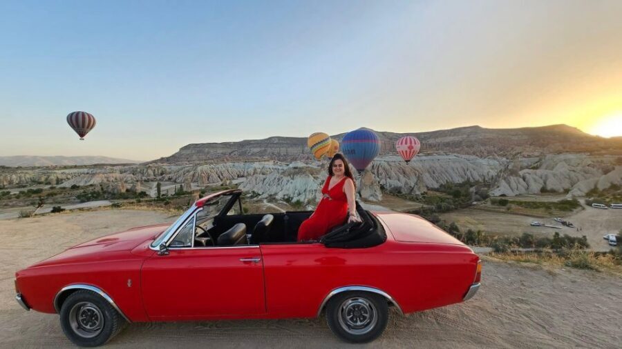 Cappadocia: Sunrise, Day Tour & Sunset Classic Car Tour - Inside the balloon-chasing flow: takeoff, then fairy-chimney views