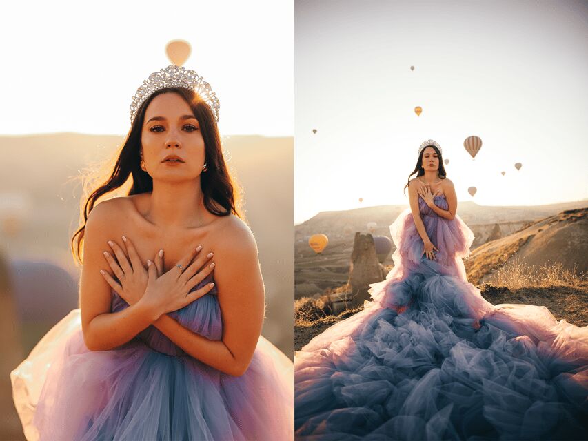 Göreme: Cappadocia Satin Flying Dress Rental - Language and Group Style: Private Setup, Real Help