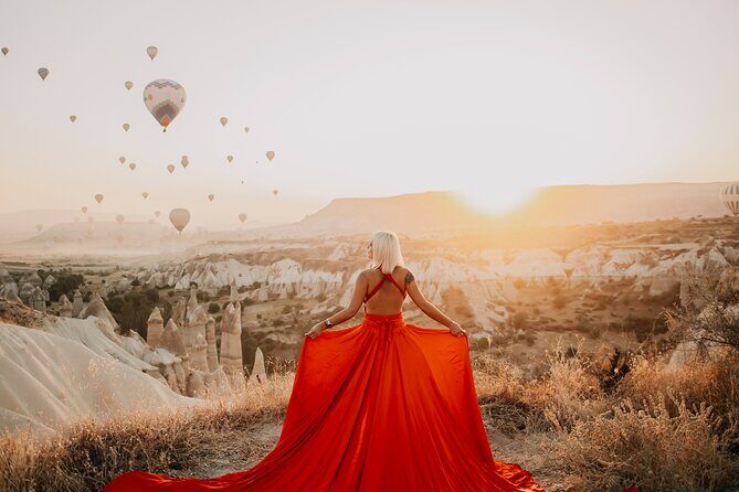 Photoshoot with Balloons in Cappadocia - Love Valley: sunrise balloon frames from multiple valley spots